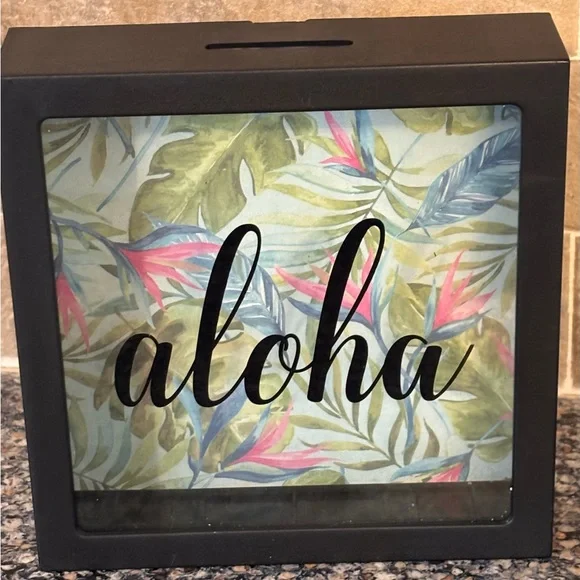 Tropical Aloha Shadow Box Bank - Picture 1 of 4